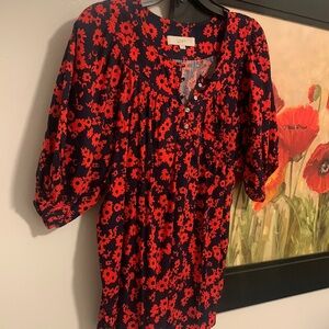 Loft short sleeve floral blouse
